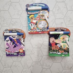 New Lot of three (3) Imagine Ink Books with Mess Free Markers